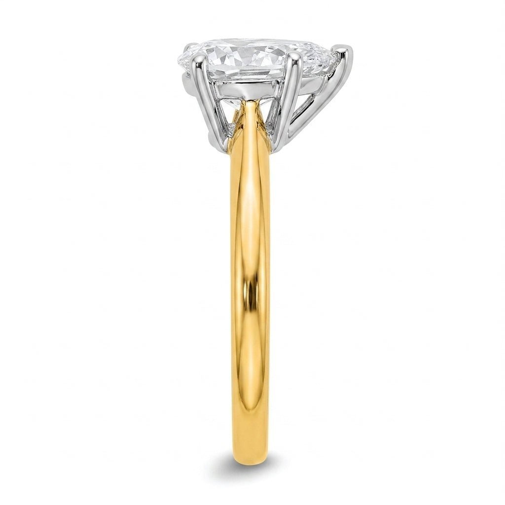 RM12606C-LD pear engagement ring side-profile view