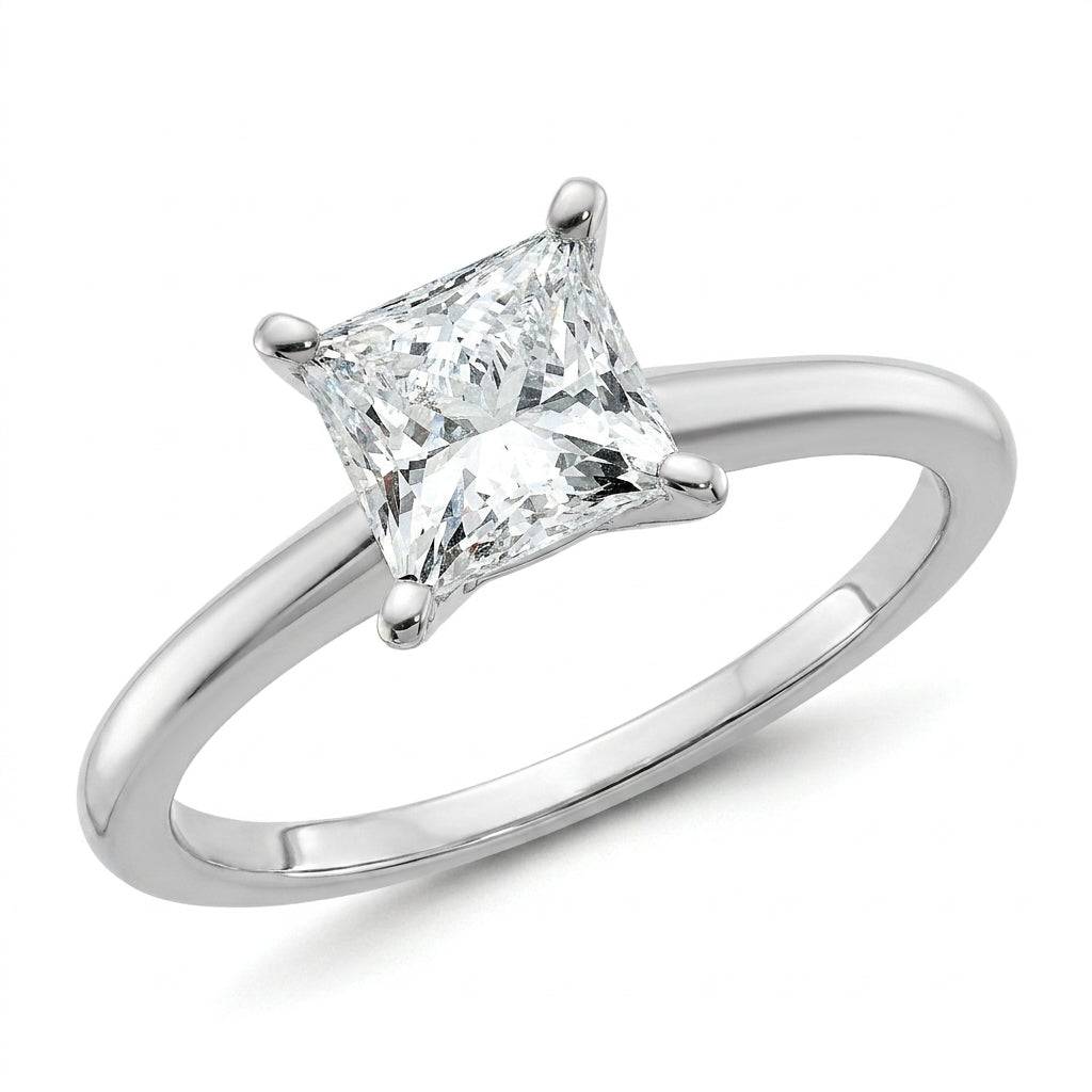 1.5 carat princess lab grown diamond engagement ring - hero beauty