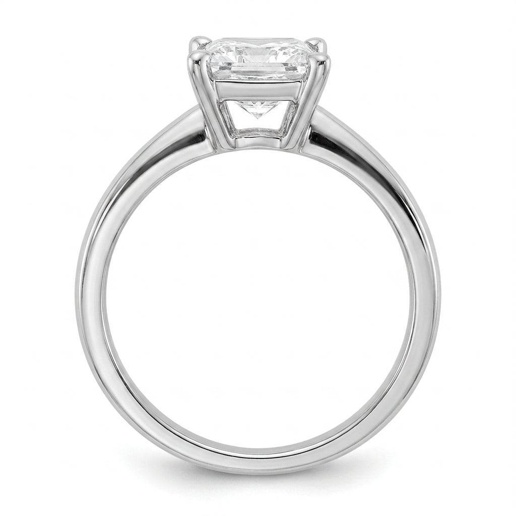 1.5 carat princess lab grown diamond engagement ring - side profile