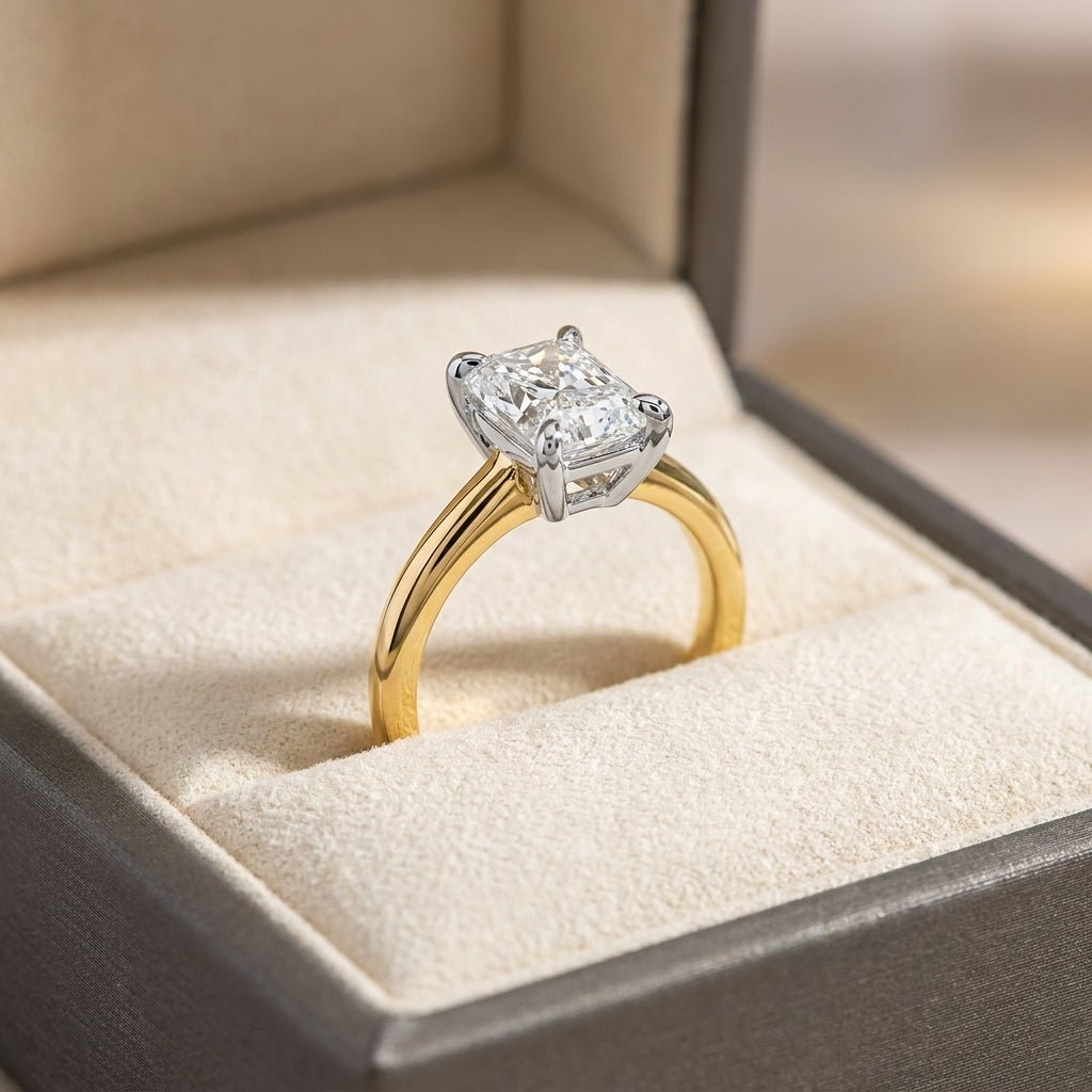 SOL-150RA-0LD Radiant solitaire engagement ring ring-in-box