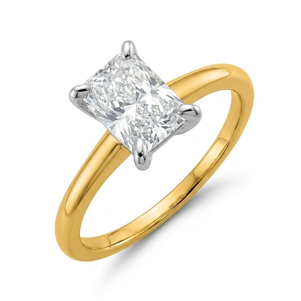 1.5 carat radiant lab grown diamond engagement ring - hero beauty