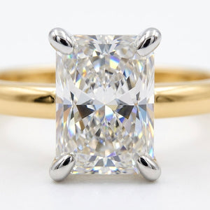 1.5 carat radiant lab grown diamond engagement ring - macro sparkle