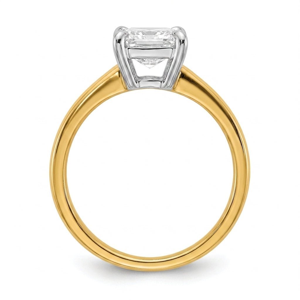 1.5 carat radiant lab grown diamond engagement ring - side profile