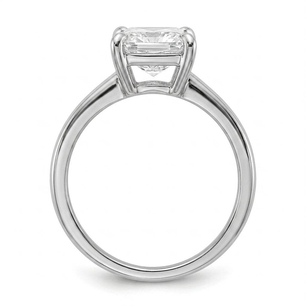 1.5 carat radiant lab grown diamond engagement ring - side profile