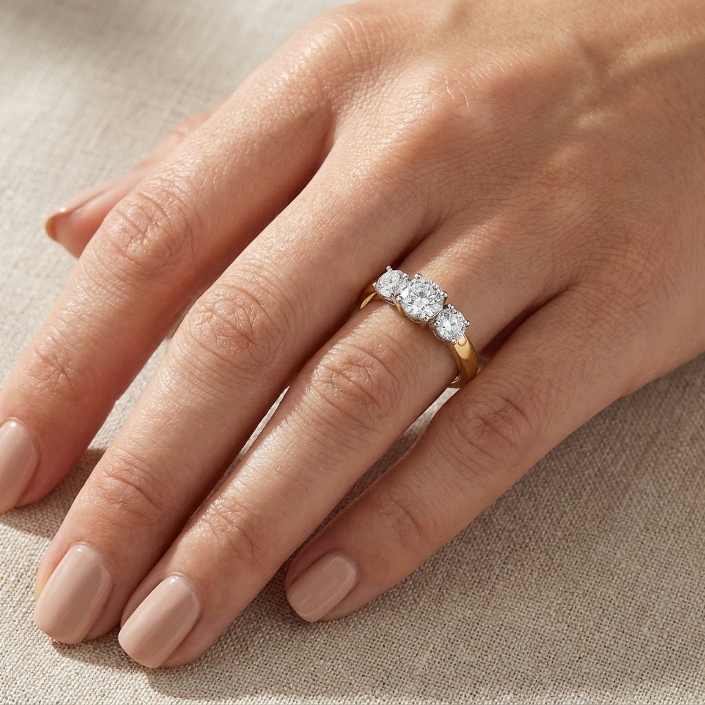 RM4229-150-0LD Round solitaire engagement ring hand-model