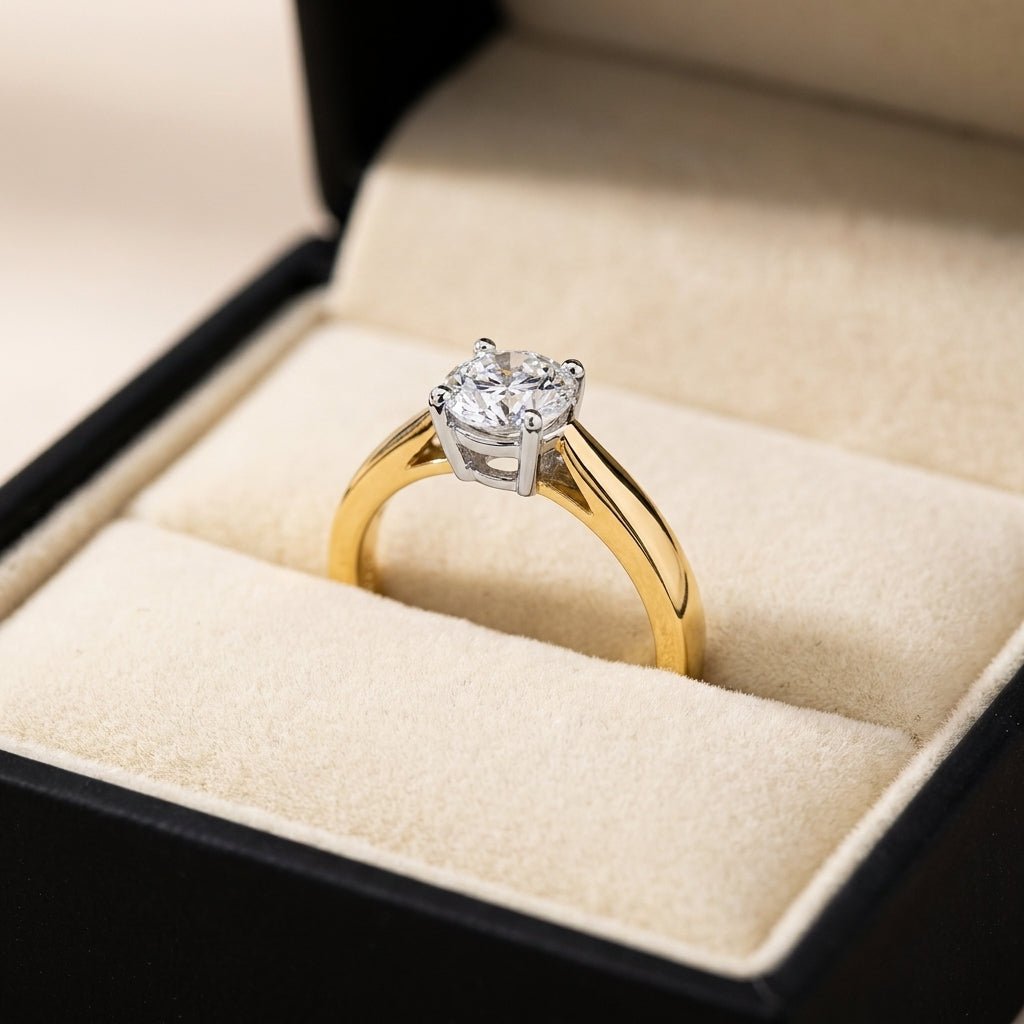 RM4229-150-0WLD Round solitaire engagement ring ring-in-box
