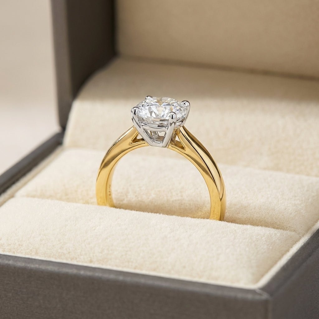 RM4229-150-0LD Round solitaire engagement ring ring-in-box