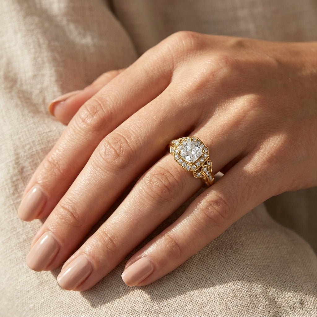 RM12980-150-LD Round solitaire engagement ring hand-model
