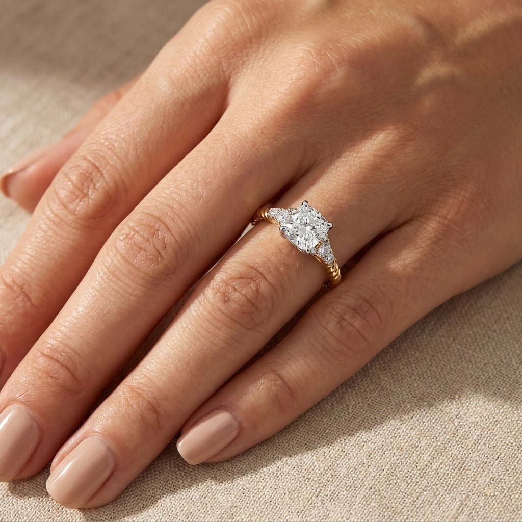 RM12987-150-LD Round solitaire engagement ring hand-model