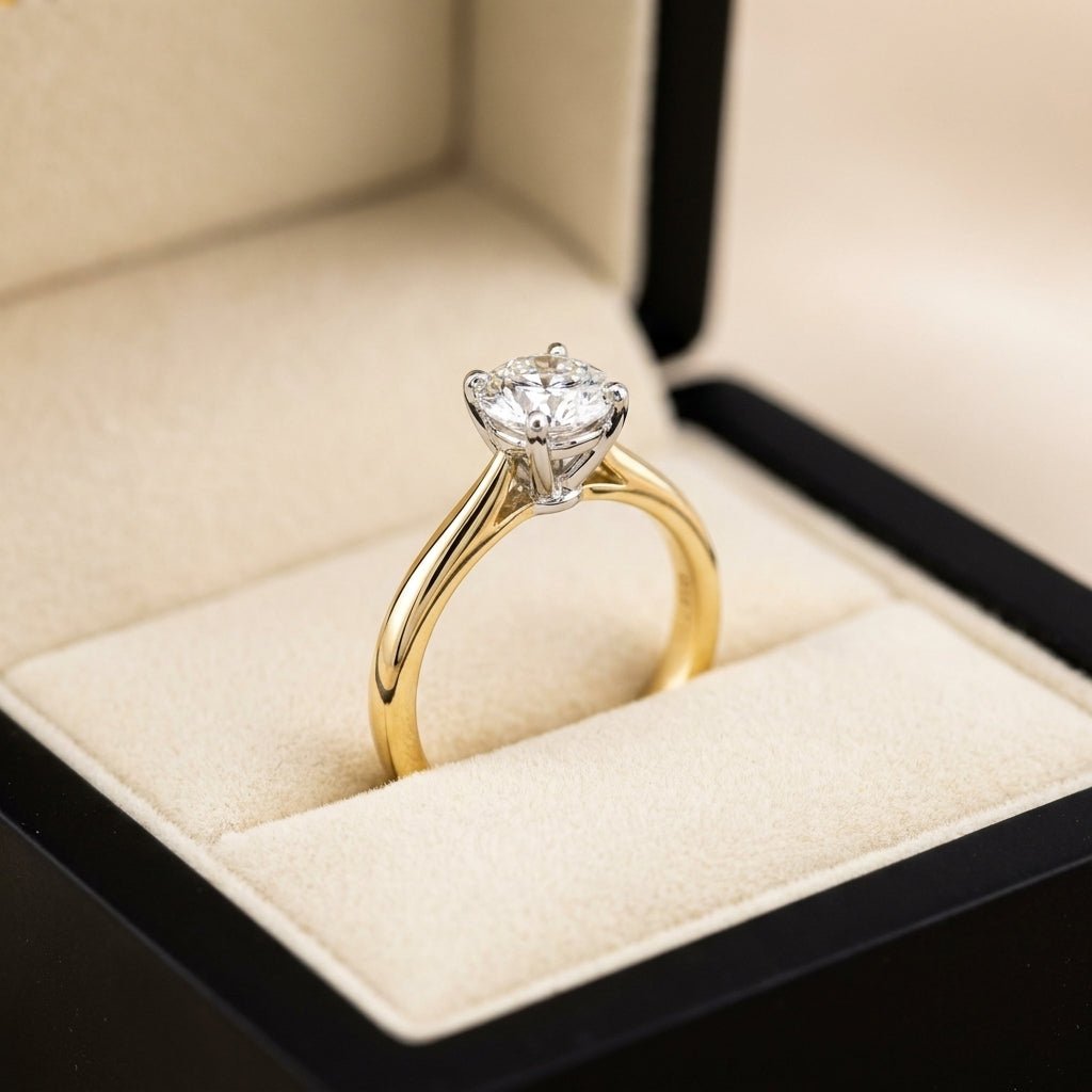 RM12980-150-LD Round solitaire engagement ring ring-in-box