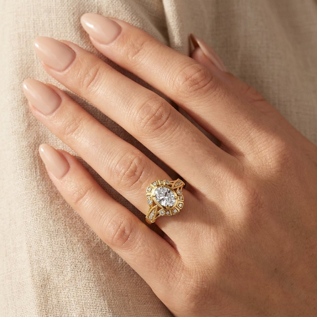 RM12990-150-LD Round solitaire engagement ring hand-model