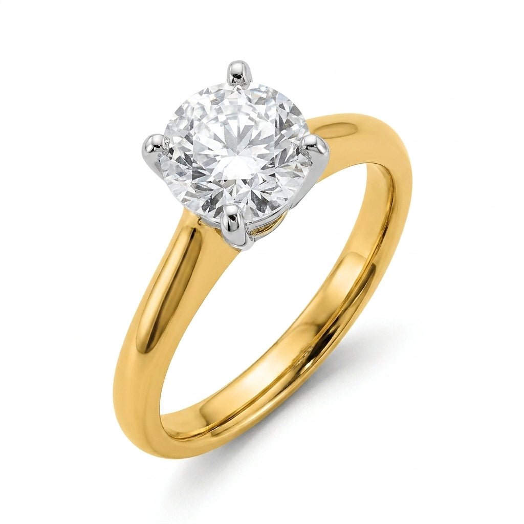 1.5 carat round lab grown diamond engagement ring - hero beauty