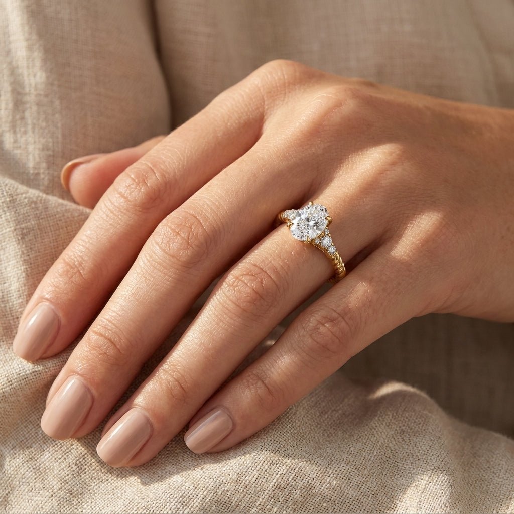 RM12986-150-LD Round solitaire engagement ring hand-model