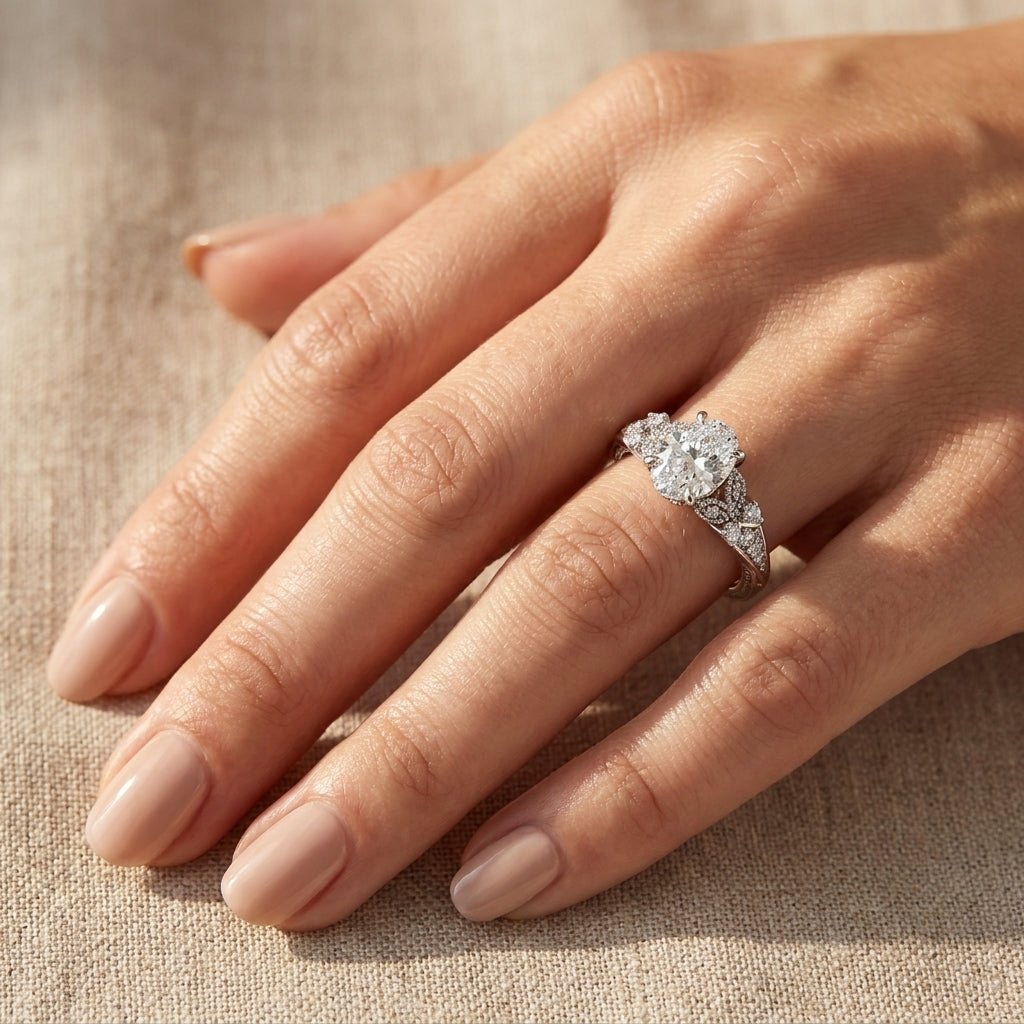 RM12984-150-WLD Round solitaire engagement ring hand-model