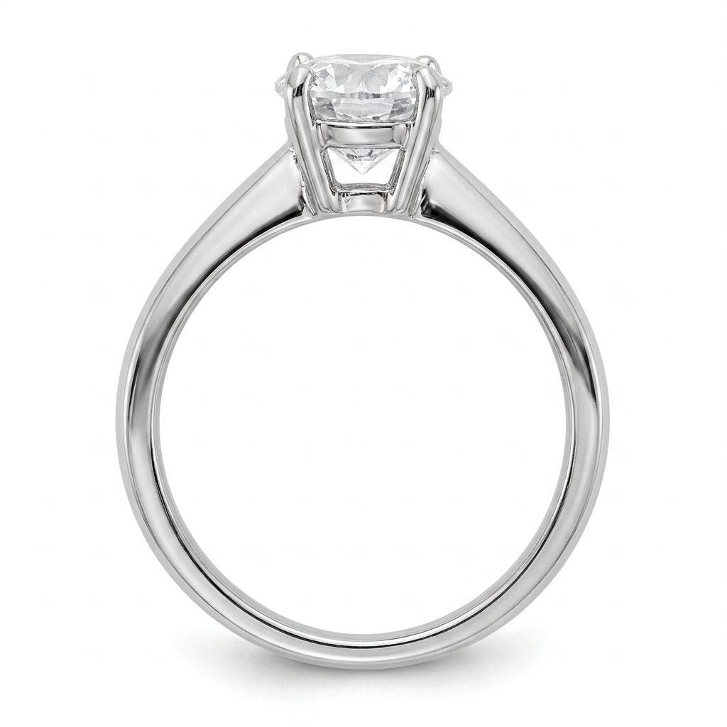 1.5 carat round lab grown diamond engagement ring - side profile