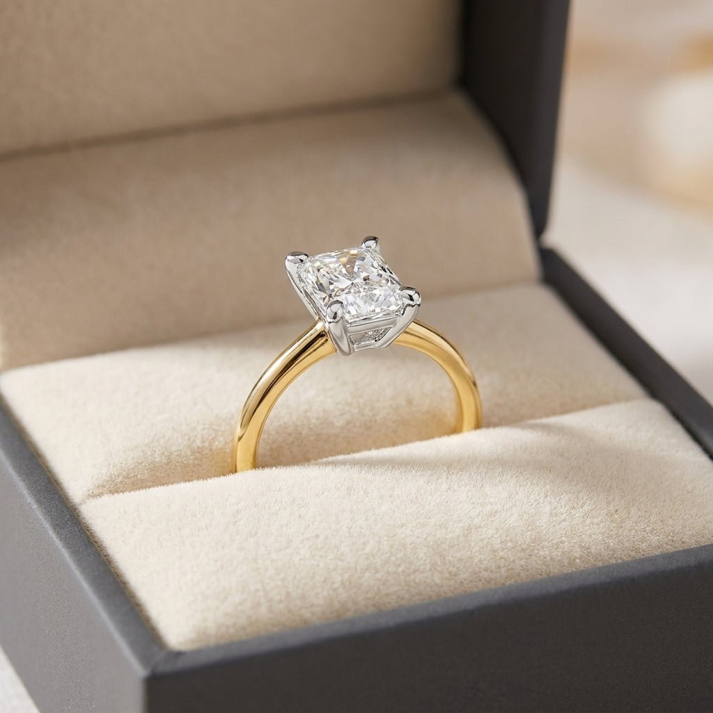 SOL-175RA-0LD Radiant solitaire engagement ring ring-in-box