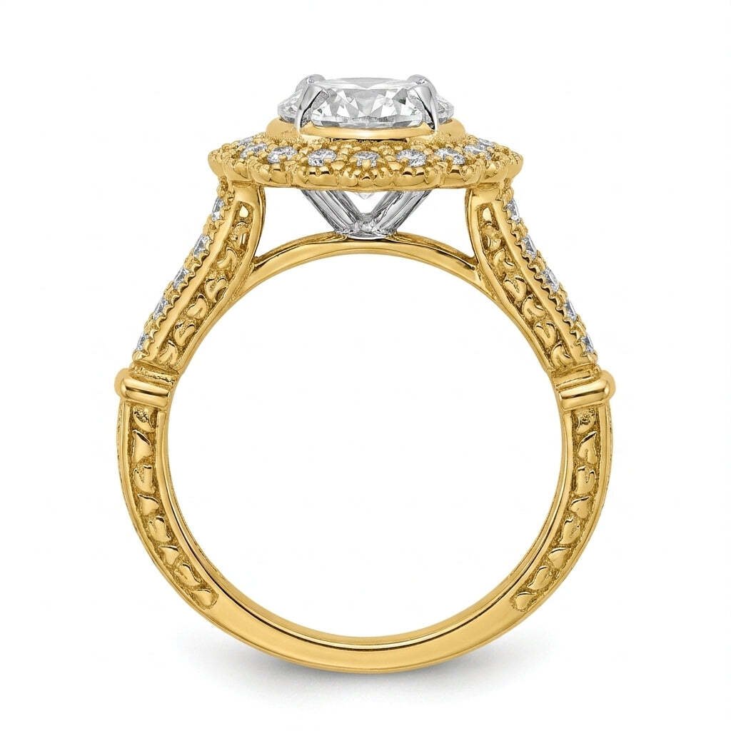 RM12989-150-LD Round halo engagement ring side-profile