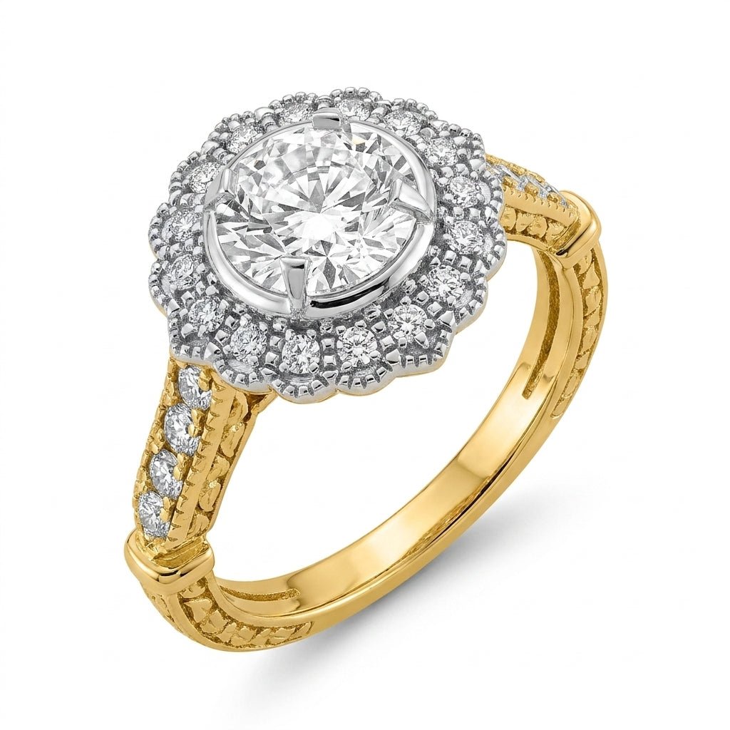 RM12989-150-LD Round halo engagement ring hero-beauty