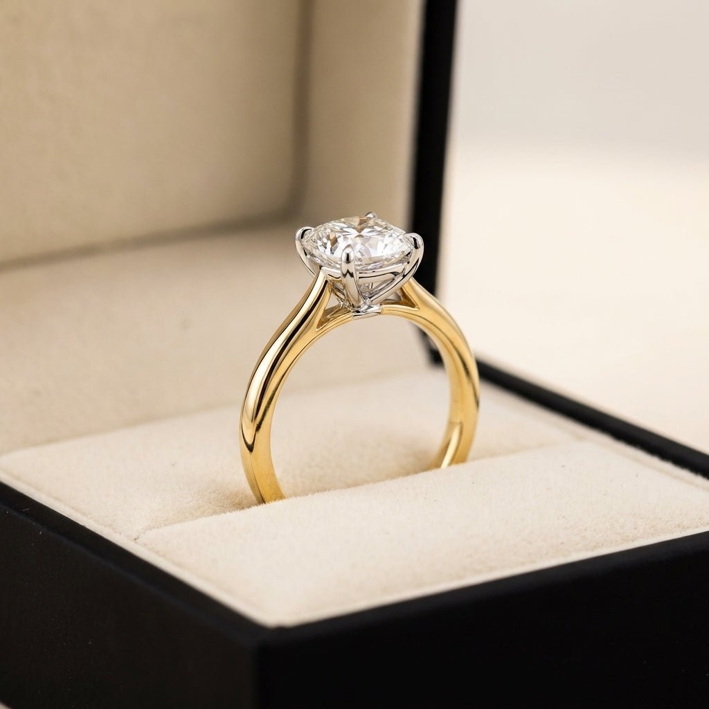 RM12842-200C Cushion solitaire engagement ring ring-in-box