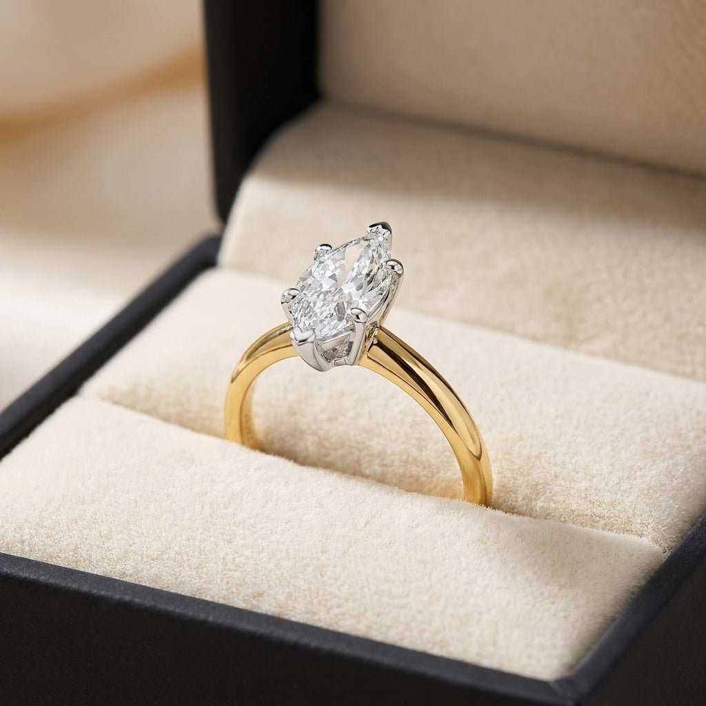 SOL-200MQ-0LD Marquise solitaire engagement ring ring-in-box