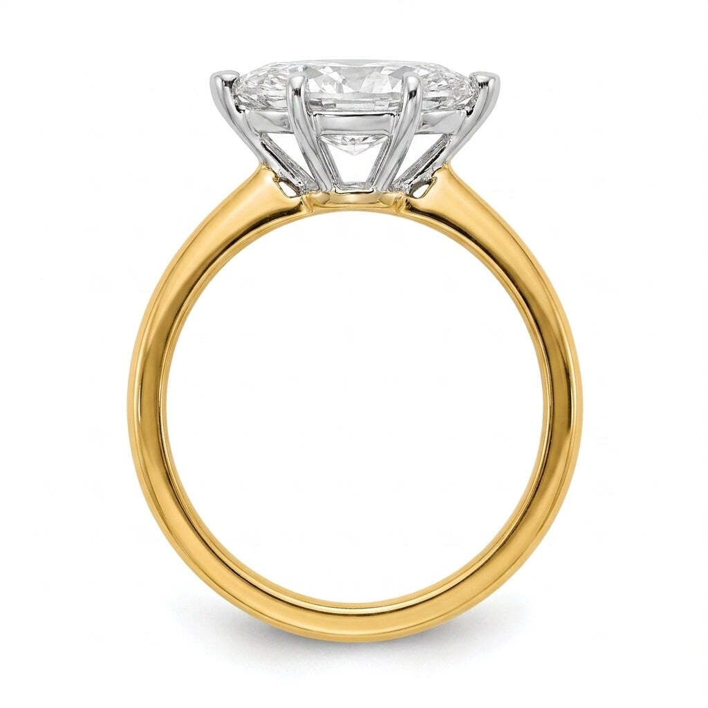 SOL-200MQ-0LD Marquise solitaire engagement ring side-profile
