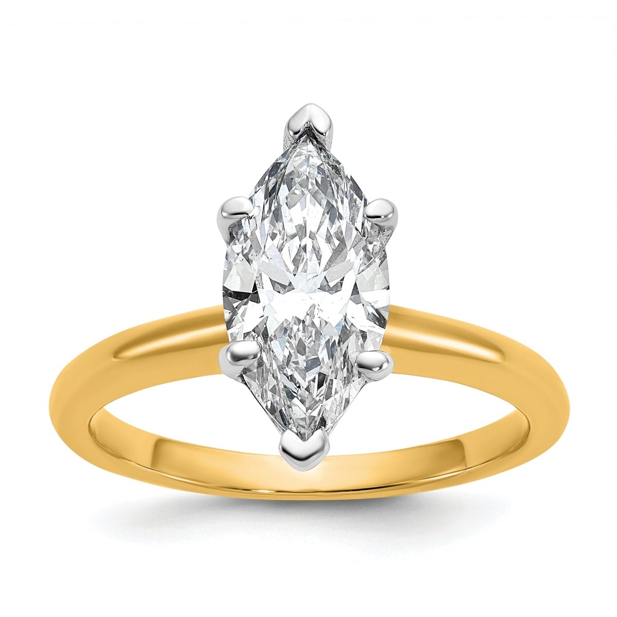 10ktt 2ct Lab Grown Diamond VS+ F+ Marquise Solitaire Comp Eng Ring - authentic supplier studio photograph