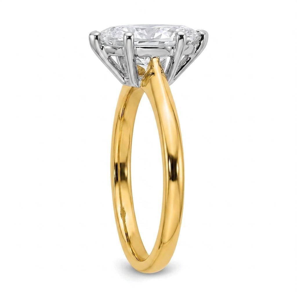 2 carat marquise lab grown diamond engagement ring - side profile