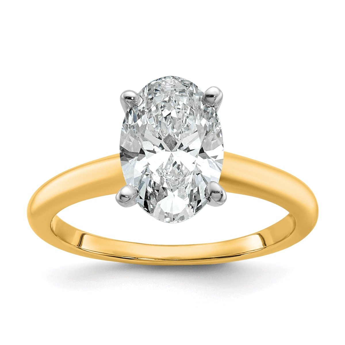 10ktt 2ct Lab Grown Diamond VS+ F+ Oval Comp Solitaire Eng Ring - authentic supplier studio photograph