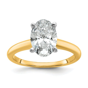 10ktt 2ct Lab Grown Diamond VS+ F+ Oval Comp Solitaire Eng Ring - authentic supplier studio photograph