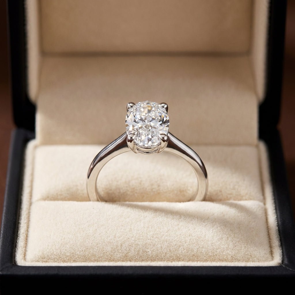 RM12563C-WLD oval engagement ring in presentation box