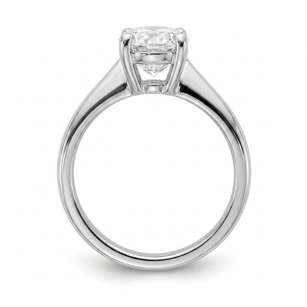 2 carat oval lab grown diamond engagement ring - side profile