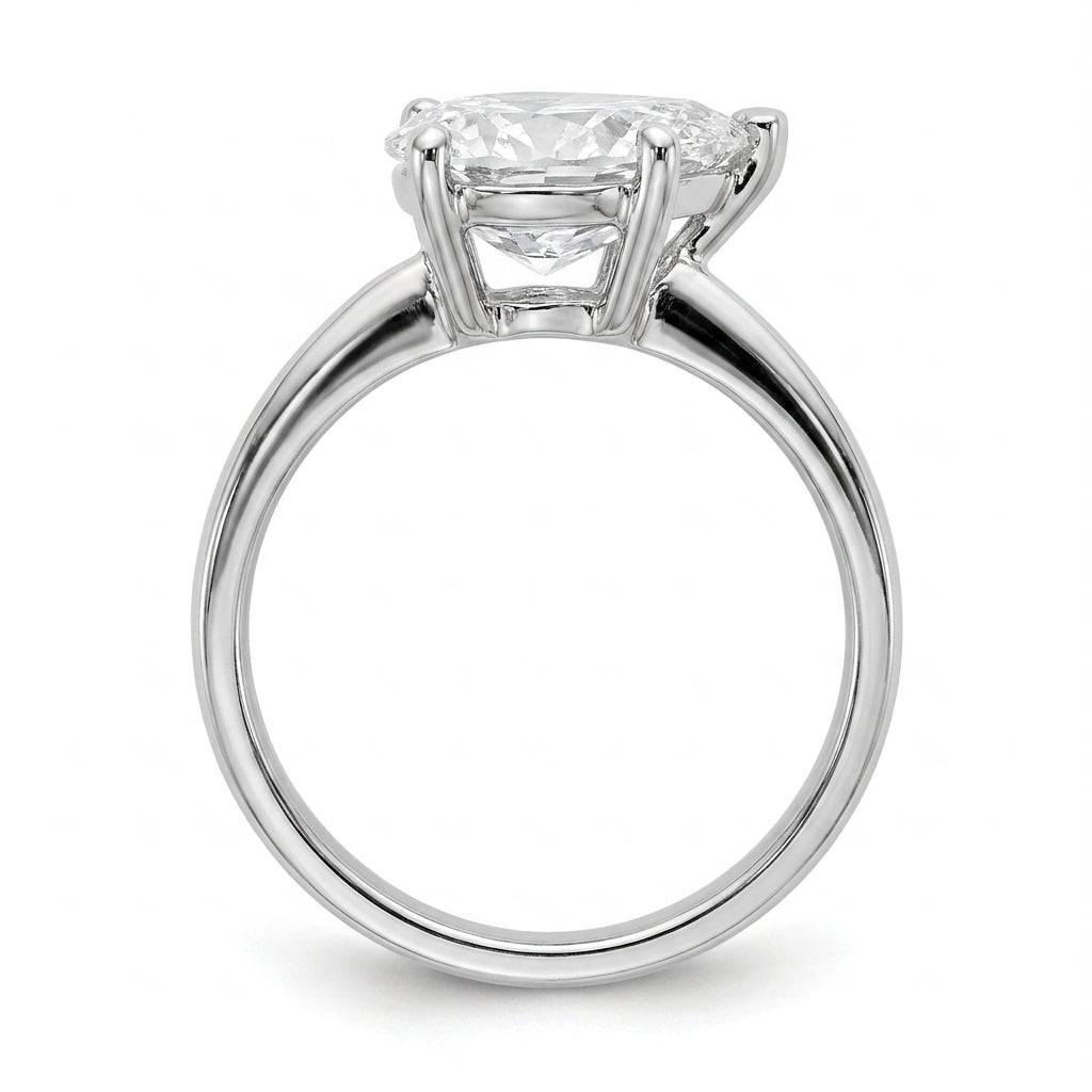 2 carat pear lab grown diamond engagement ring - side profile