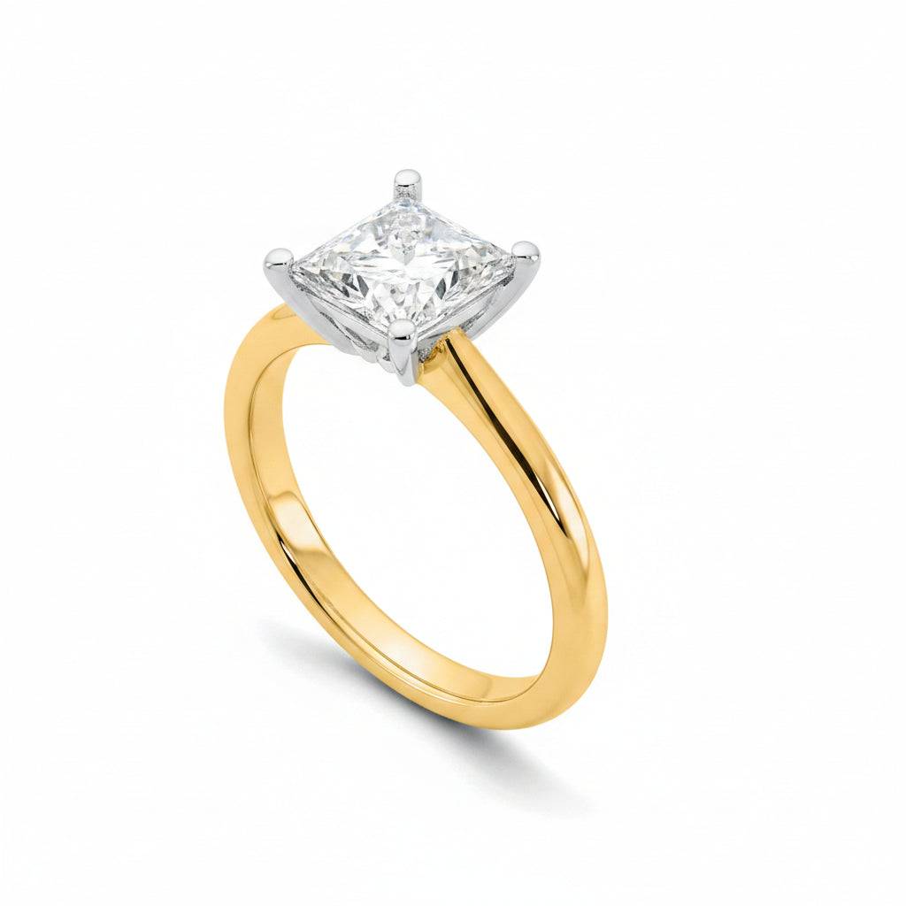 2 carat princess lab grown diamond engagement ring - hero beauty