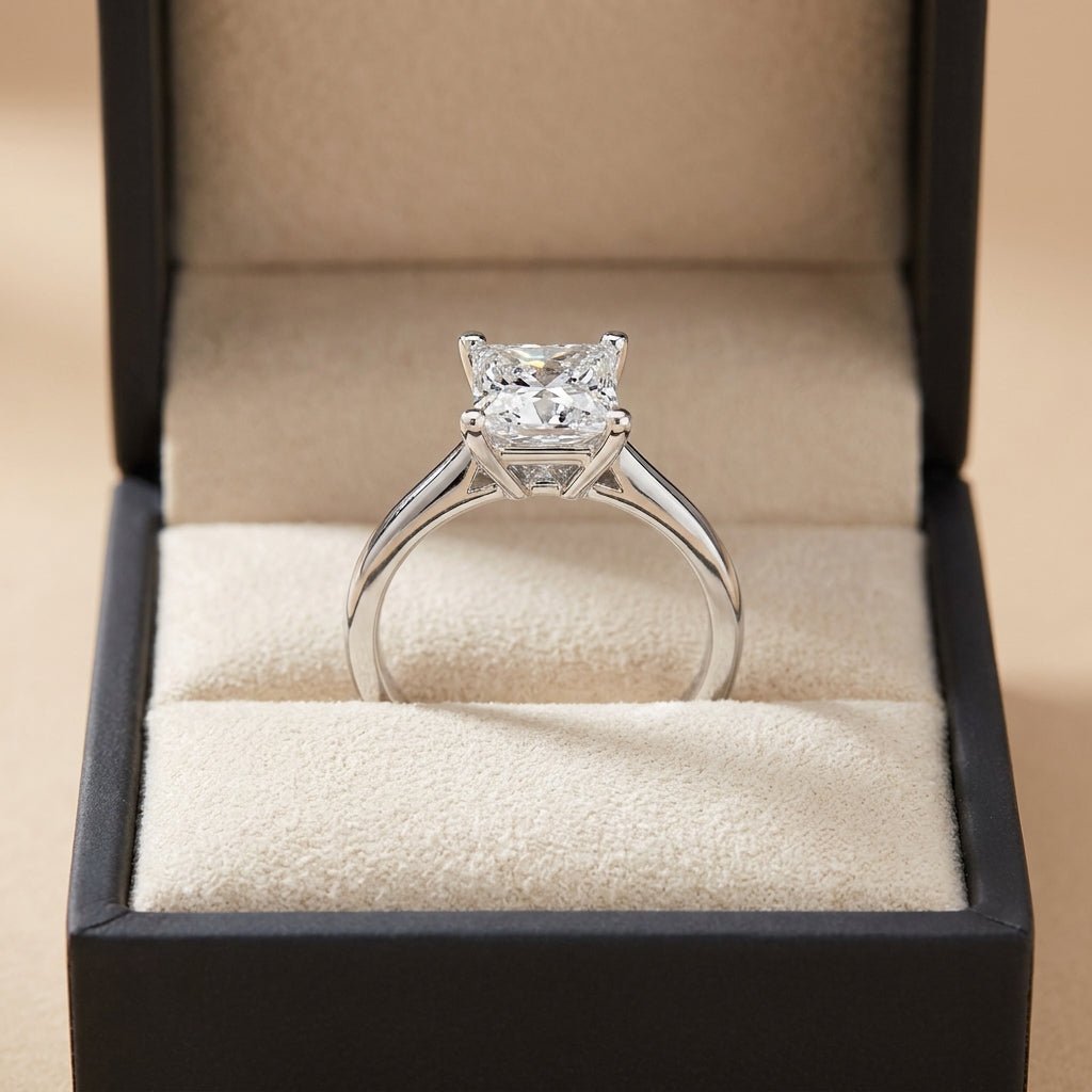 RM12572C-WLD princess engagement ring in presentation box