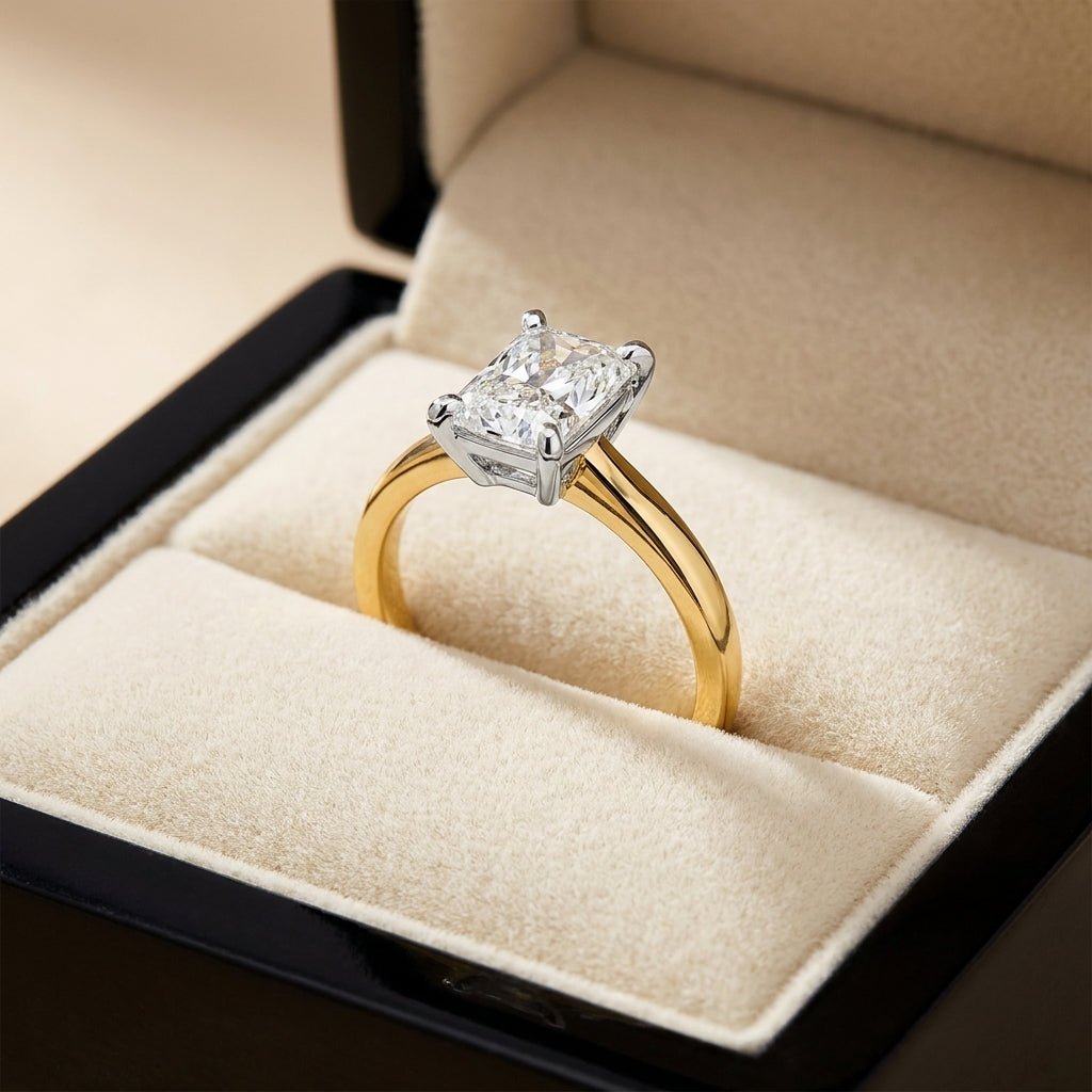 SOL-200RA-0LD Radiant solitaire engagement ring ring-in-box