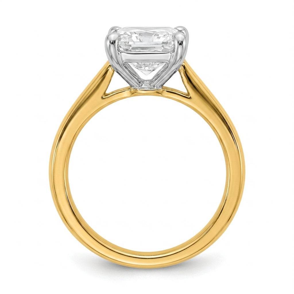 2 carat radiant lab grown diamond engagement ring - side profile