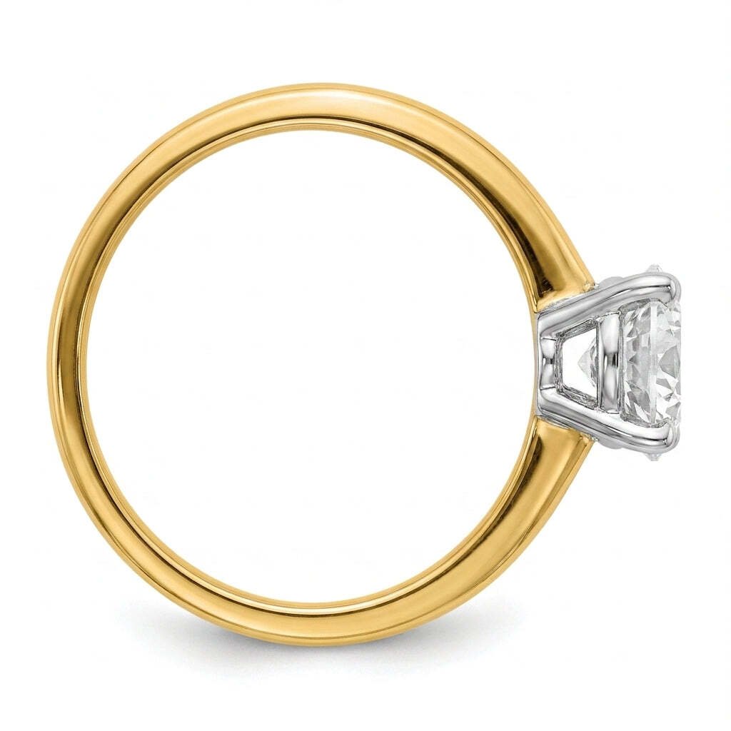 SOL-200R-0LD Round solitaire engagement ring side-profile