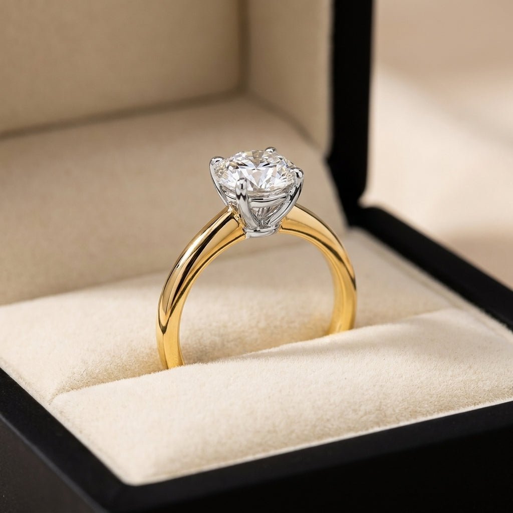 RM12974-200-LD Round solitaire engagement ring ring-in-box