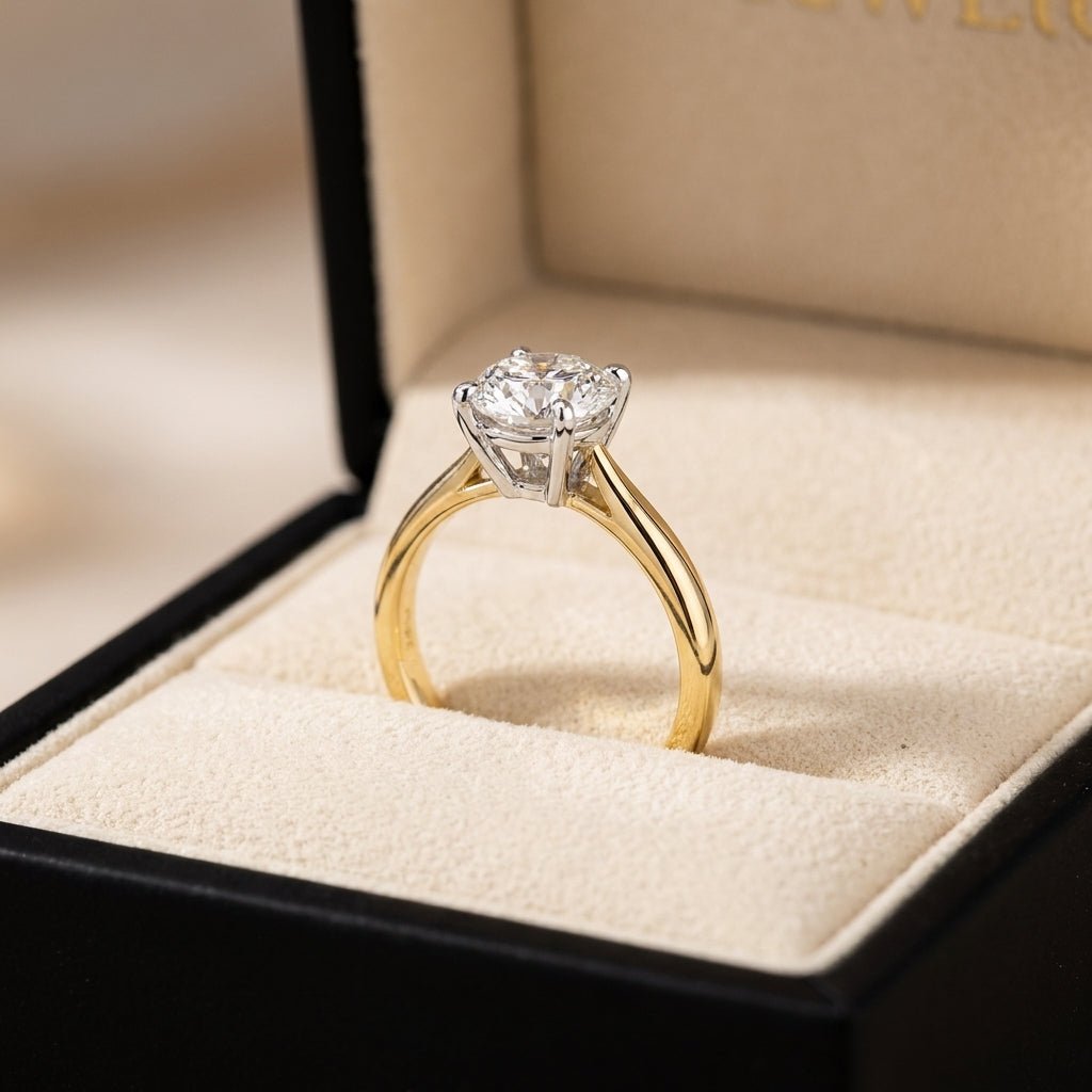 RM12980-200-LD Round solitaire engagement ring ring-in-box