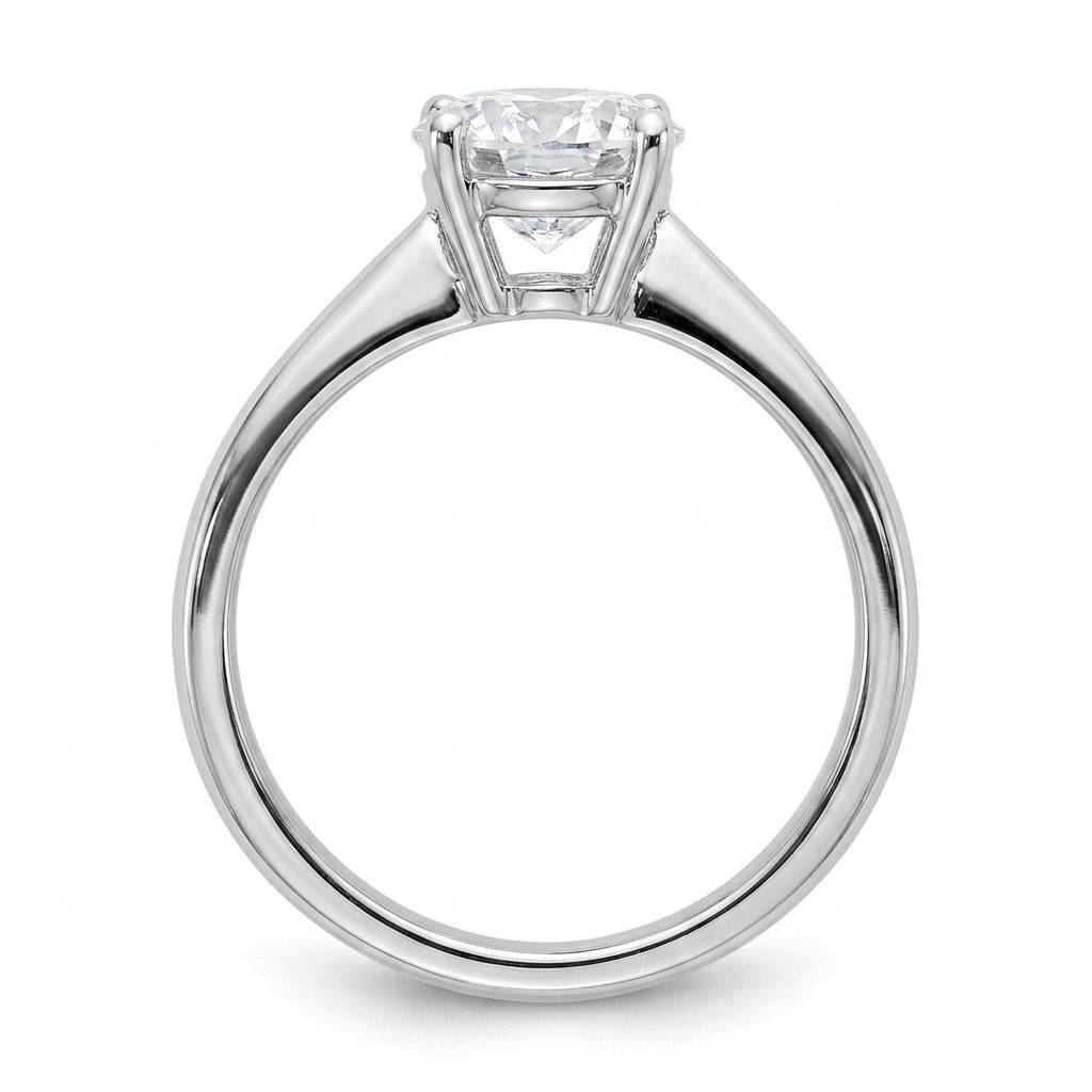 2 carat round lab grown diamond engagement ring - side profile