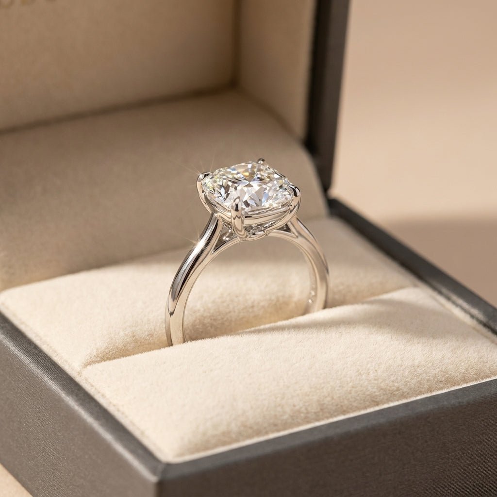 RM12844-250C-WLD Cushion solitaire engagement ring ring-in-box