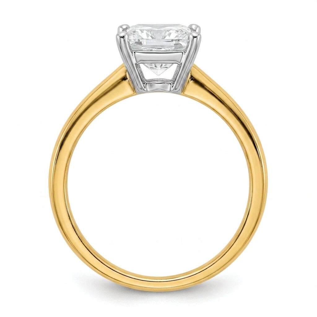 SOL-250P-0LD Princess solitaire engagement ring side-profile