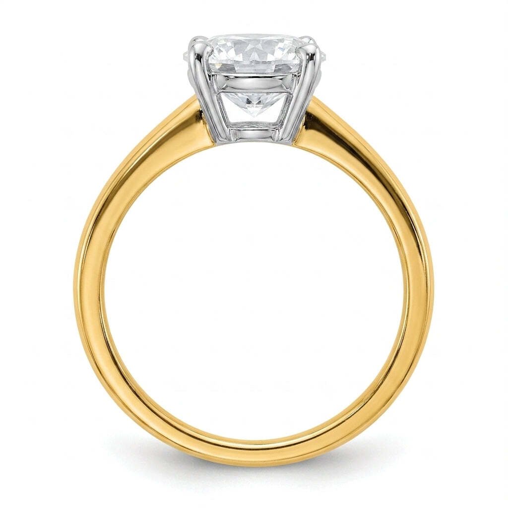 SOL-250R-0LD Round solitaire engagement ring side-profile