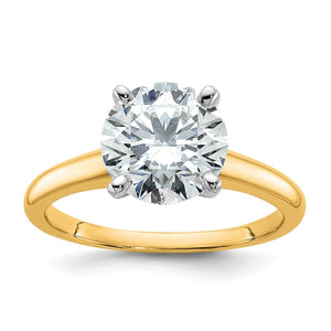 10ktt 2 1/2ct Lab Grown Diamond VS+ F+ Round Comp Solitaire Eng Ring - authentic supplier studio photograph