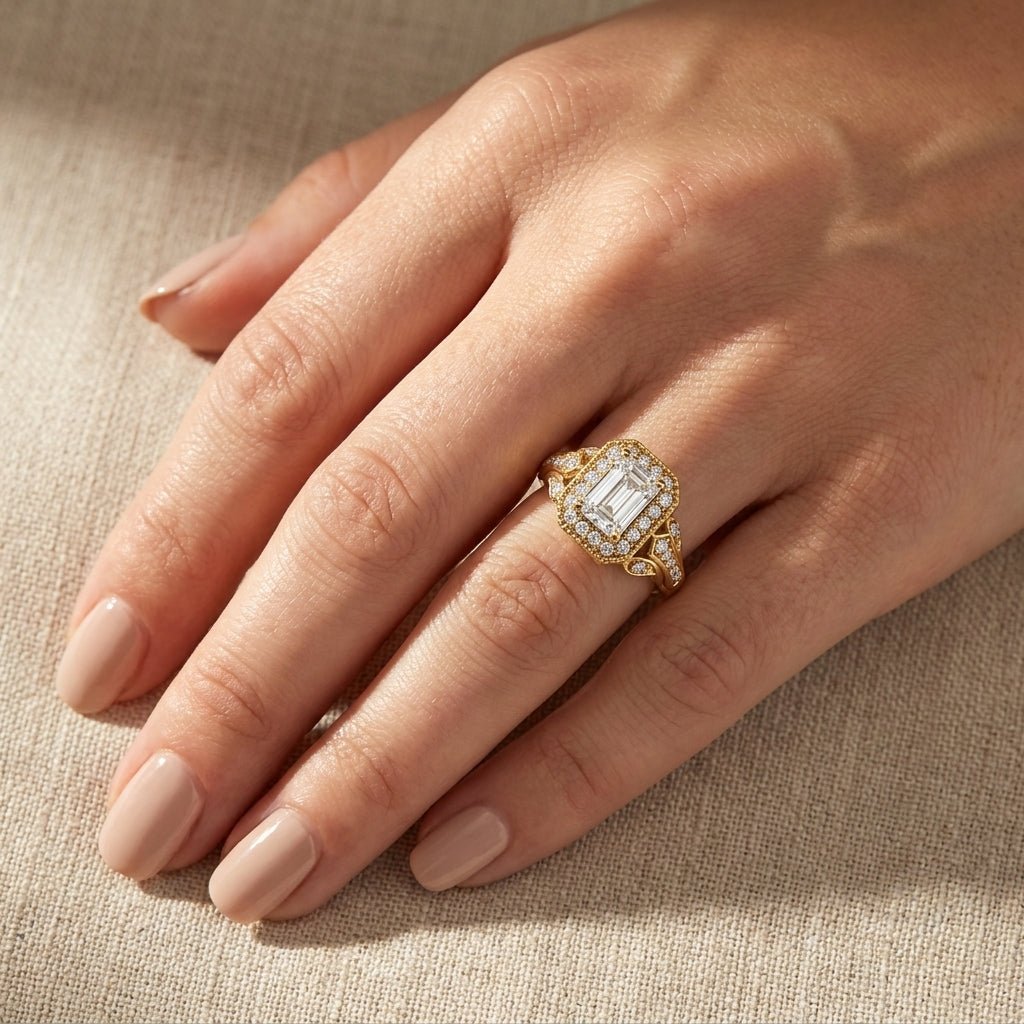 RM12981-250-LD Round solitaire engagement ring hand-model