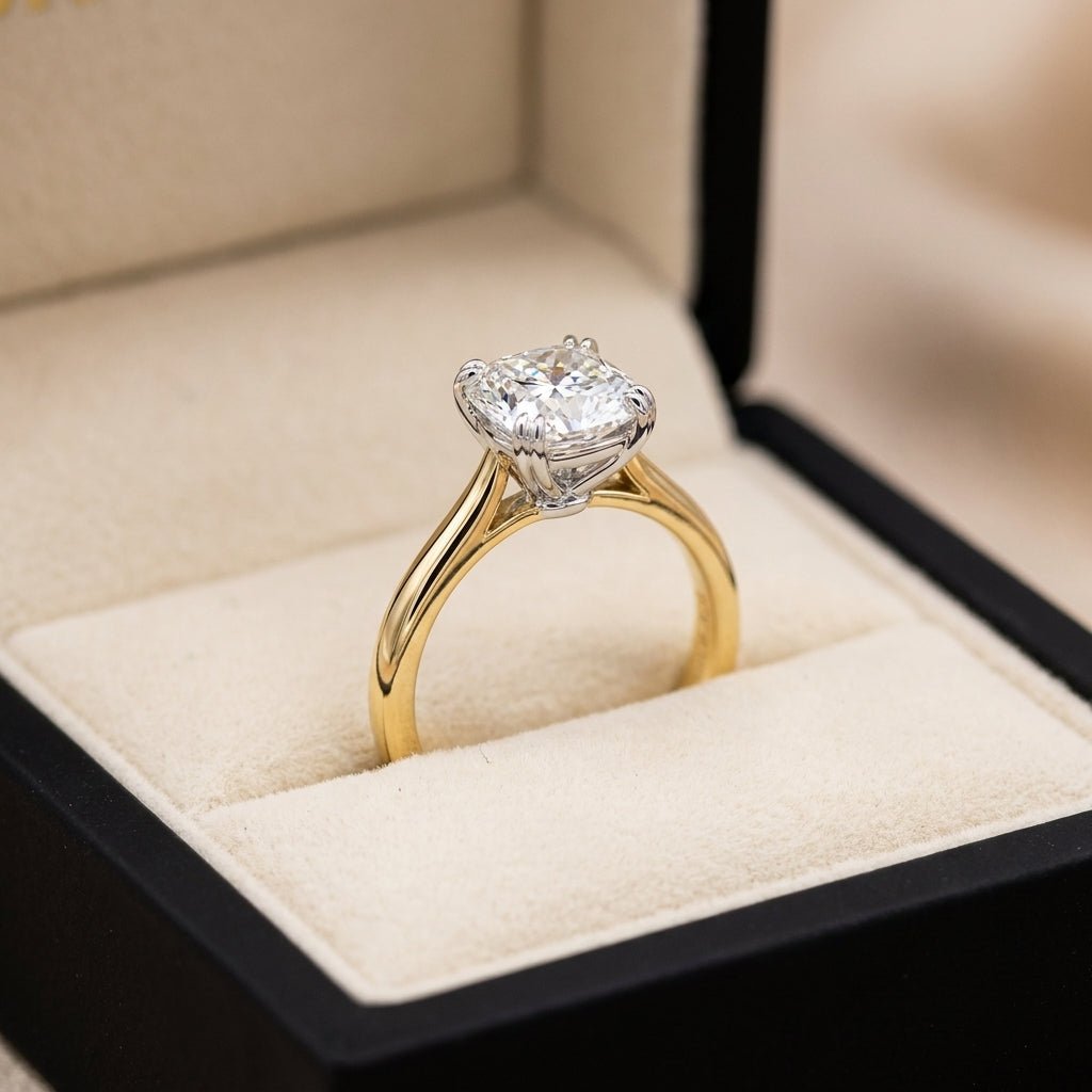 RM12841-300C-LD Cushion solitaire engagement ring ring-in-box