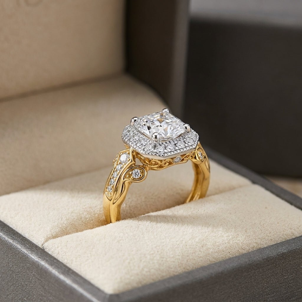 RM12980-250-LD Cushion halo engagement ring ring-in-box