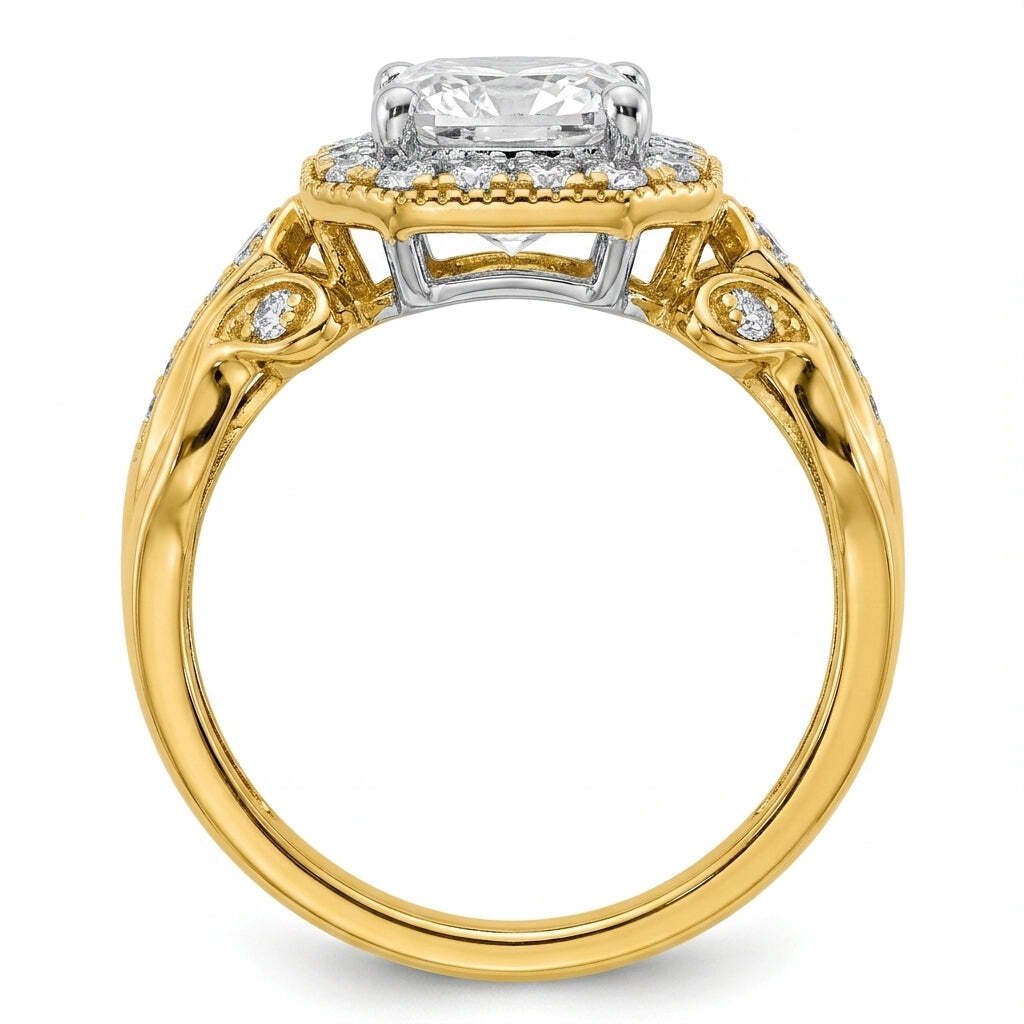 RM12980-250-LD Cushion halo engagement ring side-profile