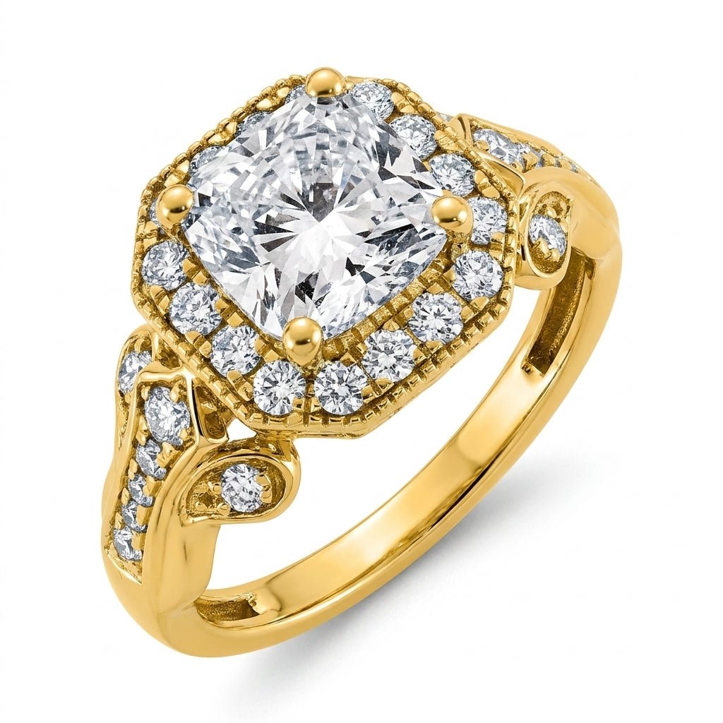 RM12980-250-LD Cushion halo engagement ring hero-beauty