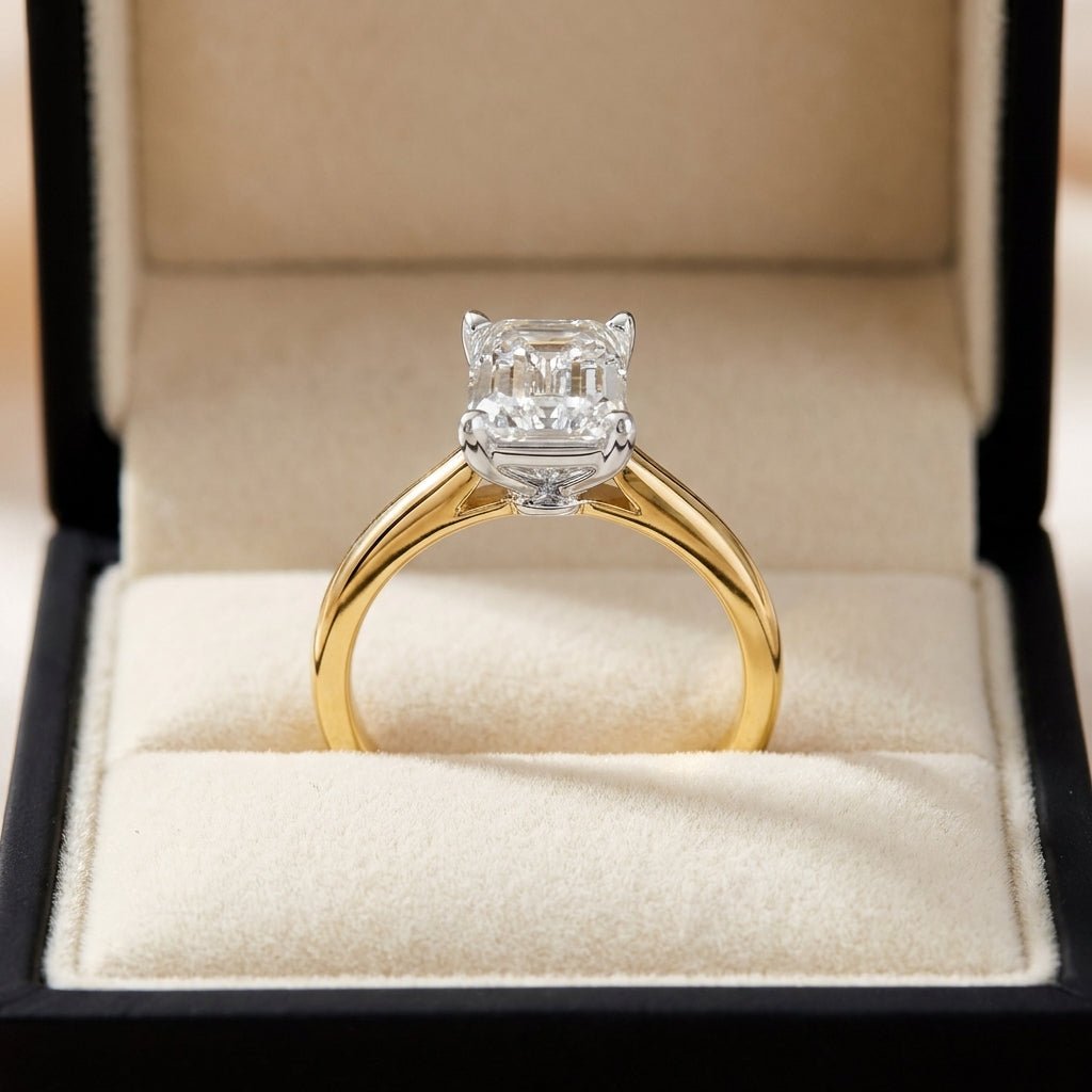 SOL-300EM-0LD Emerald solitaire engagement ring ring-in-box